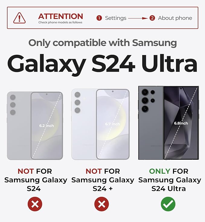 Dexnor for Samsung Galaxy S24 Ultra Case with Built-in Slide Camera Cover & Screen Protector & Kickstand,Shockproof Rugged Case Full-Body Bumper Protective Cover for Galaxy S24 Ultra (2024),Maroon Red