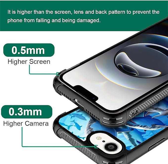 Compatible with iPhone 16e Case,Shark Clan Phone Cover for Men/Women,Soft TPU Anti-Skid Thread and Four Corner Anti-Collision Protection Case Compatible with iPhone 16e 6.1inch