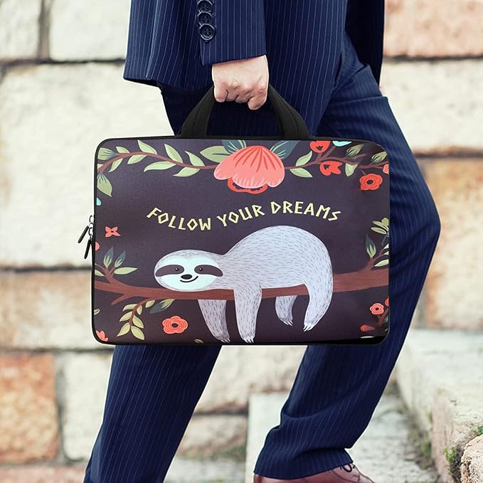 RICHEN 9.7 10 10.1 10.2 inches Messenger Bag Carrying Case with Handle Accessory Pocket Fits 7 to 10-Inch Laptops/Notebook/ebooks/Kids Pad (7-10.2 inch, Sloth)