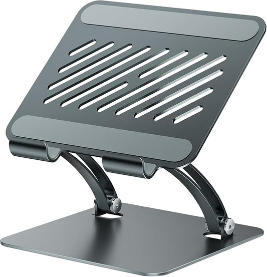 tounee Tablet Holder Stand, Dual Rod Adjustable Aluminum Desktop Stand, Compatible with 4.7-16.5" iPads, Surface Tablets, Portable Monitors, Kindle & More (Gray)