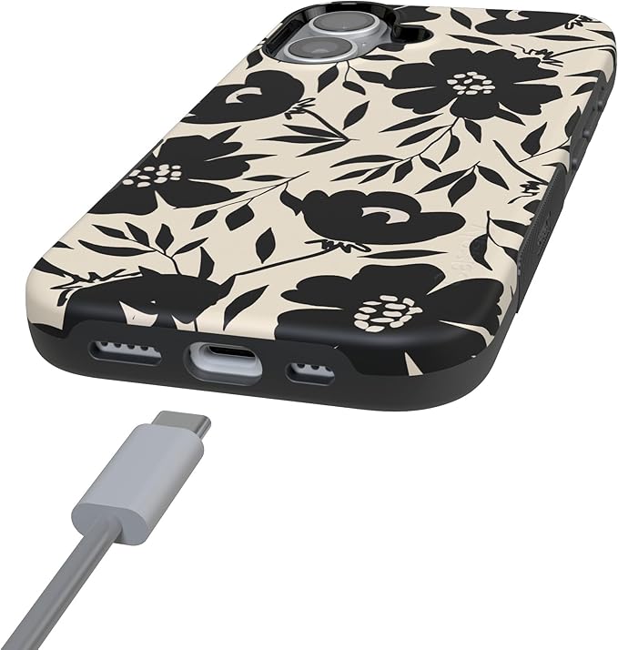 Casely iPhone 17 Case | Dark Fantasy | Contrast Floral | Compatible with MagSafe | Bold Protective Design