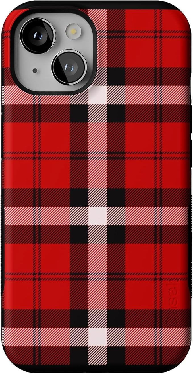 Casely iPhone 14 Case | As if! | Red Plaid | Compatible with MagSafe | Bold Protective Design