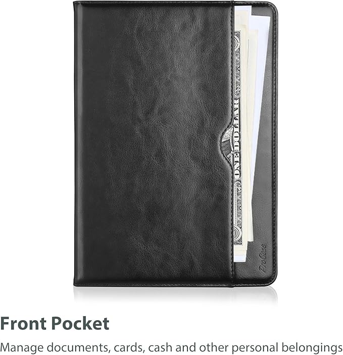 ProCase for Galaxy Tab A9 Plus 11 Inch 2023 (Model: SM-X210/SM-X215/SM-X216/SM-X218); Premium PU Leather Folio Business Stand Cover with Hand Strap; Pencil Holder; Front Pocket -Black