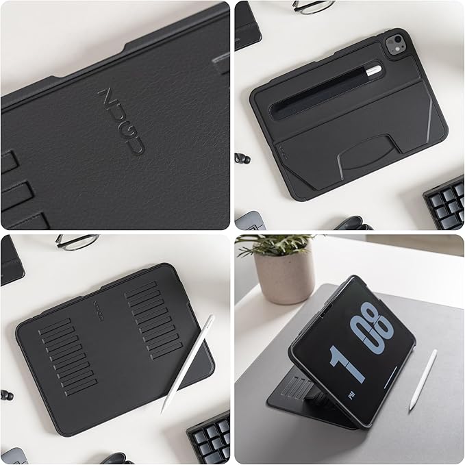 Zugu Case for iPad Pro 13 (M4) 2024, Slim Protective Cover with Apple Pencil Holder, Auto Wake/Sleep, Multiple Viewing Angles, iPad Pro 13 Inch Cover, Phone Protectors, Black