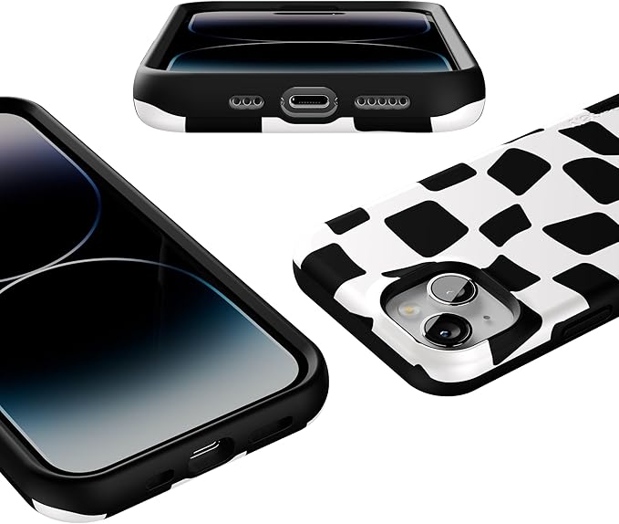 Casely iPhone 14 Case | Funky Checkerboard | High Contrast Design | Compatible with MagSafe | Bold Protective Design