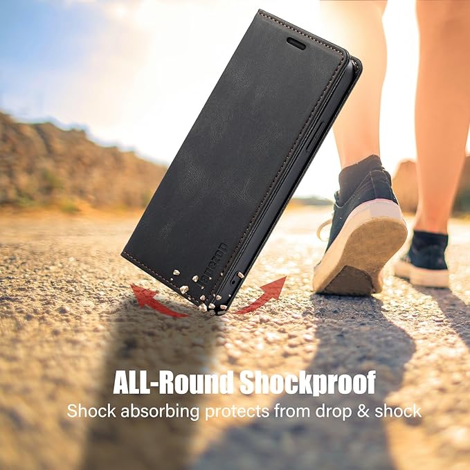 japezop iPhone 15 Pro Max 5G Wallet Case with [RFID Blocking],Card Holder Kickstand Magnetic,Leather Flip Case Wallet for iPhone 15 Pro Max 5G 6.7 Inch(Black)