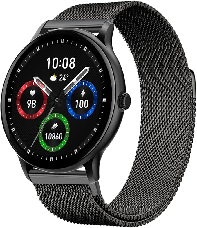 Fire-Boltt Phoenix Ultra Luxury Stainless Steel, Bluetooth Calling Smart Watch, AI Voice Assistant, Metal Body with 120+ Sports Modes, SpO2, Heart Rate Monitoring (Dark Grey).