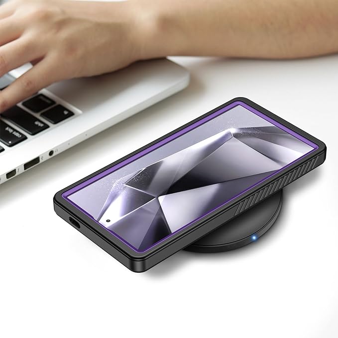 Lanhiem for Samsung Galaxy S24 Ultra Case, IP68 Waterproof Dustproof, Built-in Screen Protector, Rugged Full Body Shockproof Protective Cover for Galaxy S24 Ultra 5G 6.8 Inch, Purple/Clear