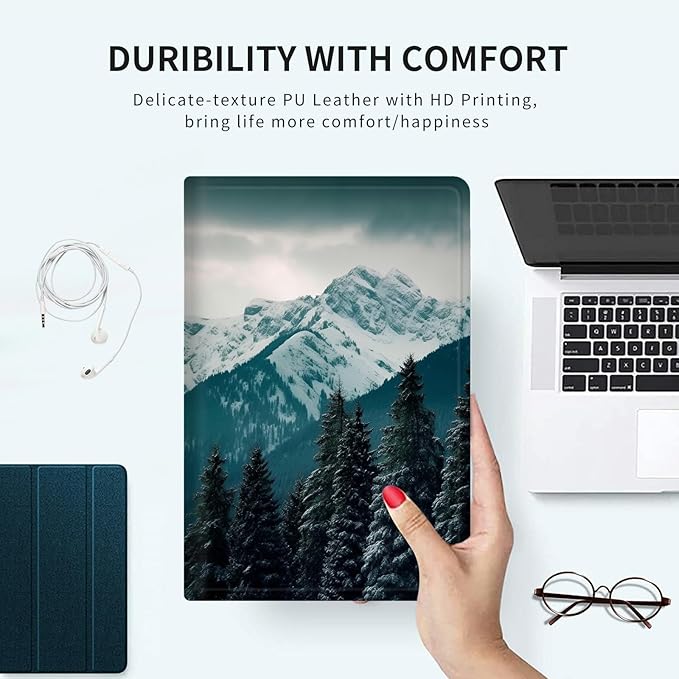 Case for Microsoft Surface Pro 7/7 Plus/Pro 6/5/4/LTE 12.3 Inch PU Leather Slim Lightweight Multiple Angles Stand Smart Cover with Auto Wake/Sleep, Forest Mountain