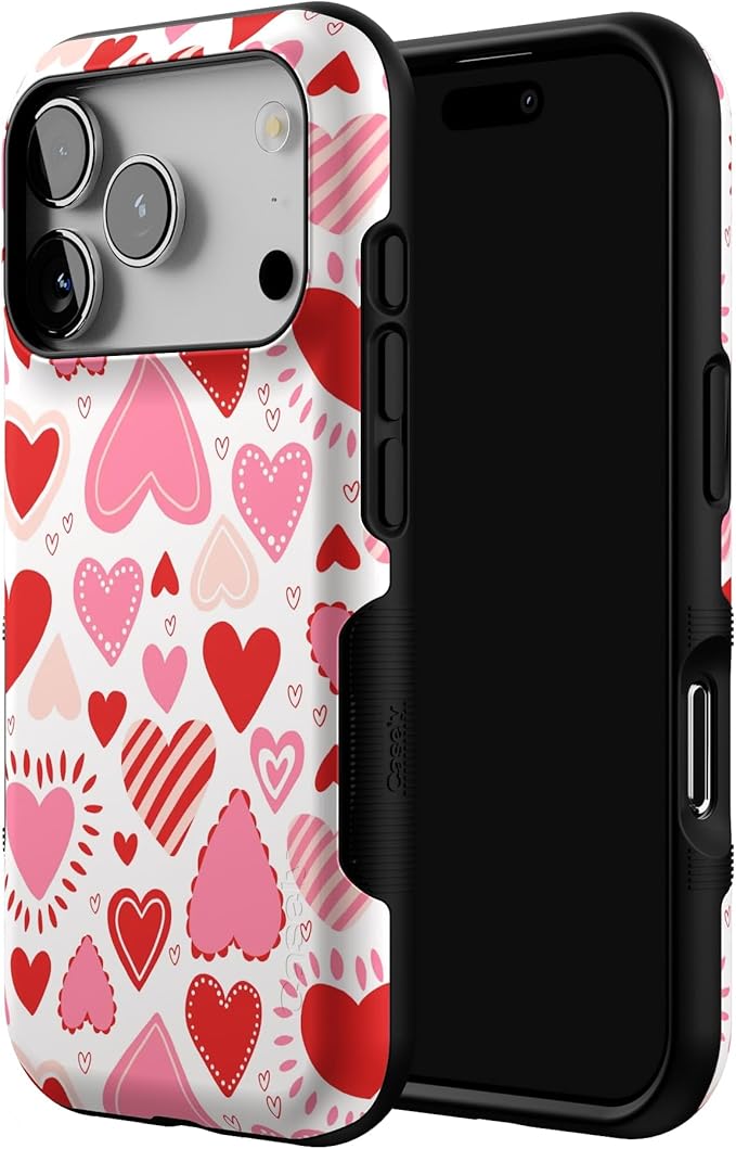 Casely iPhone 17 Pro Case | Love Struck | Heart Stickers | Bold Protective Design | Compatible with MagSafe