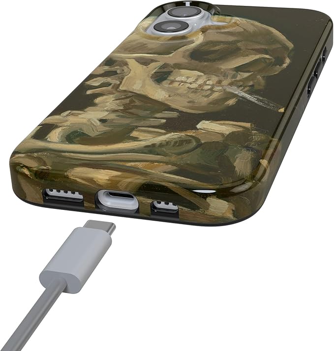 Casely iPhone 17 Case | Van Gogh | Head of a Skeleton with a Burning Cig | Compatible with MagSafe | Classic Ultra Slim Design