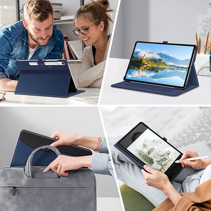 Fintie Case for Samsung Galaxy Tab S10 Lite/ S10 FE/ S9 FE 5G 10.9 Inch/Tab S9 11 Inch with S Pen Holder, Multi-Angle Viewing Protective Cover with Pocket, Auto Sleep/Wake, Navy