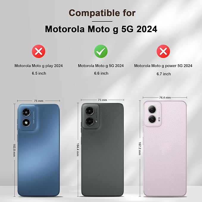 Jasonyu Flip Wallet Case for Moto G 5G (2024),Leather Magnetic Folio Cover with Card Holder,Kickstand - TPU Shockproof Durable Protective Phone Case,Brown