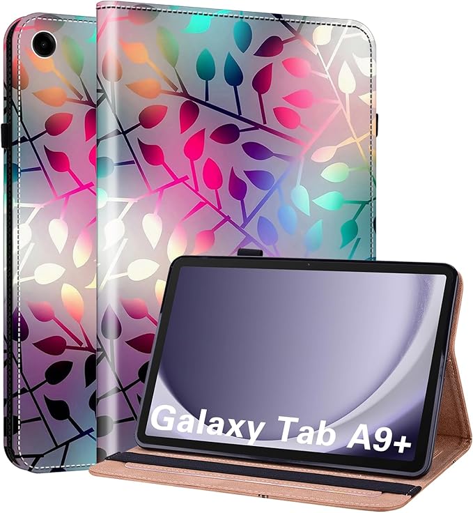 ALILANG Case for Samsung Galaxy Tab A9 Plus 11 Inch Case 2023 with Stylus, Shockproof Folding Stand Cover for Samsung Tab A9+ (SM-X210/X216/X218) Tablet Cases -Maple Leaf