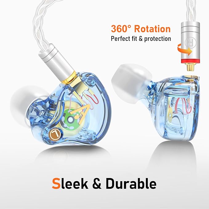 Vibes 202ML Wired Earbuds - HiFi in Ear Headphones for iPhone 5–14, Noise-Isolating Ear Buds w/ Mic - Clear Sound, Deep Bass, Comfort-Fit Earphones - MMCX–Lightning, Silver Plated Cord, Carrying Case