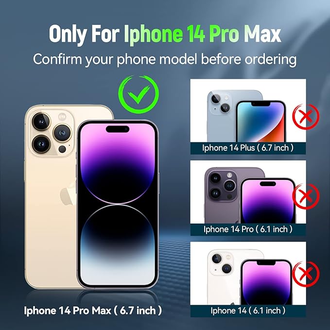 ADDIT Phone Case for iPhone 14 Pro Max Case,with Kickstand Ring,Adjustable Stand,Military Grade,Heavy Duty Protection,Shockproof,Anti-Fingerprint,Support Magnet Car Mount,Gold