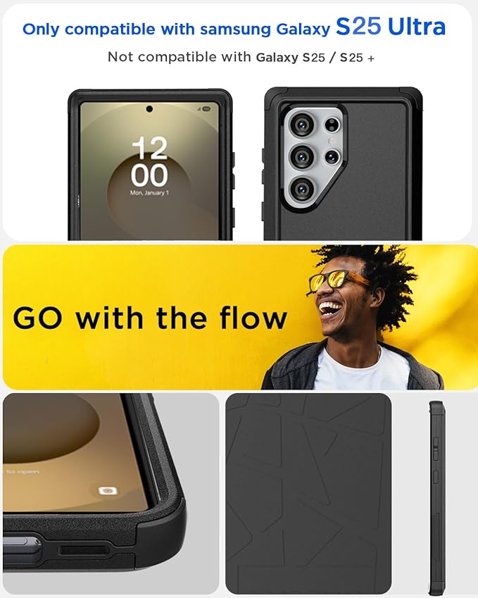 AICase for Samsung Galaxy S25 Ultra Case,3-Layer Heavy Duty Pocket-Friendly Rugged Durable Military Grade Protection Shockproof/Drop Proof/Dust Proof Protective Cover for Galaxy S25 Ultra 2025_1