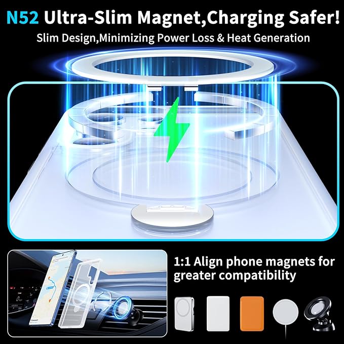 for Samsung Galaxy S25 Ultra Case,Compatible with Magsafe [Wireless Charging],with 360°Rotatable Magnetic Ring Stand,Matte Translucent Slim Soft Edge Phone Kickstand,Frosted White