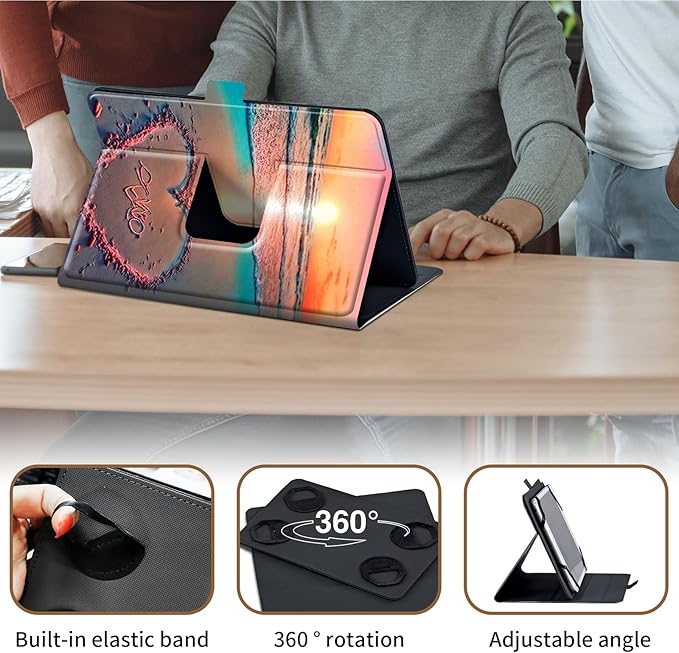 Case for Lenovo Tab P11 Pro Gen 2 11.2" 2022,Mxfdegf 360 Degree Rotating Stand and Magnetic Closure Case for 11.2 inch Lenovo Tab P11 Pro 2nd Generation,Gold Orange Sand Sunset