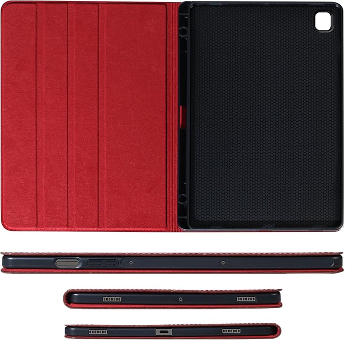 for Samsung Galaxy Tab S9/S10 Ultra 14.6 inch Case with S Pen Holder 2023/2024 Model(SM-X918U/X910/X916B/X920/X926) Genuine Leather Cover Protective Shell,Auto Wake/Sleep.Red