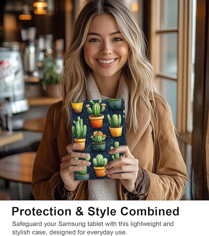 Case for Samsung Galaxy Tab A9+/A9 Plus 11” 2023 Model (SM-X210/X216/X218), Slim PU Leather Stand Cover with Auto Wake/Sleep, Multi-Angle Viewing & Shockproof, Various Cacti