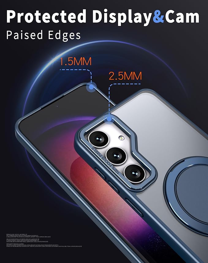 Magnetic Stand Case for Samsung Galaxy S23 6.1" [with 2 Screen Protectors] [360° Rotation Magnetic Stand] [Compatible with Magsafe] Military-Grade Drop Protection Case, Blue