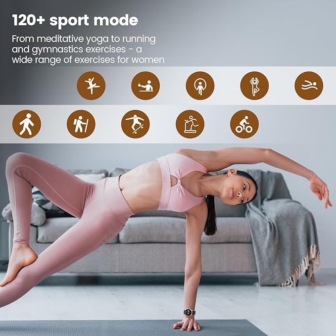 Smart Watches for Women with Menstrual Cycle Tracker, 1.39” HD Smart Watch, Heart Rate/Sleep Monitor, IP67 Waterproof, Women’s Watch Fitness Tracker Compatible with iOS Android