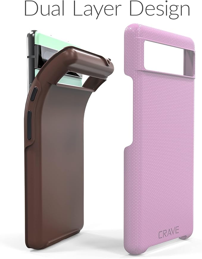 Crave Dual Guard for Google Pixel 6a Case, Shockproof Protection Dual Layer Case for Google Pixel 6a - Lilac