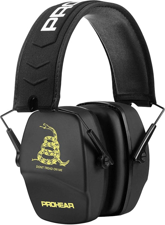 PROHEAR 016 Ear Protection Safety Earmuffs for Shooting, NRR 26dB Noise Reduction Slim Passive Hearing Protector with Low-Profile Earcups, Compact Foldable Ear Defenders for Gun Range, Hunting (DTOM)