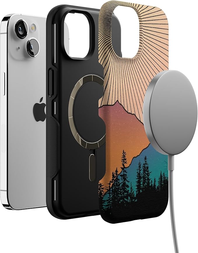 Casely iPhone 14 Case | Golden Hour | Mountain Sunset | Compatible with MagSafe | Bold Protective Design