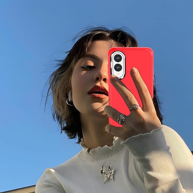 Designed for Samsung Galaxy S25 Edge Case [with Privacy Screen Protector] 3-Layer Full Body Protection Rugged Shockproof Heavy Duty Phone Case Cover, Red/Black