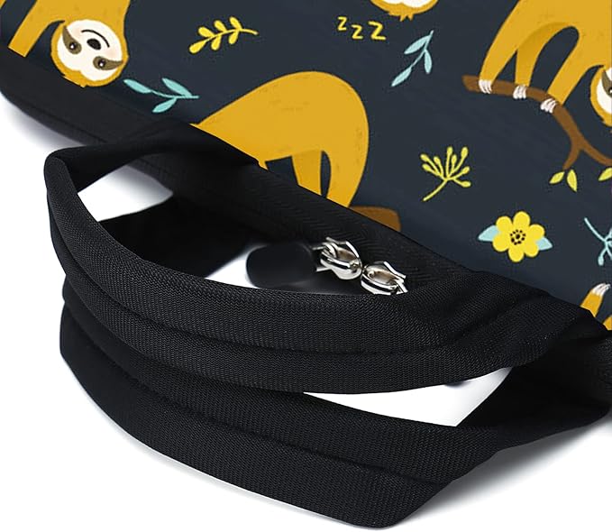 11.6-12.2 Inch Laptop Sleeve Case With Two Pockets - Chromebook, Ultrabook, Notebook, Tablet Neoprene Handle Case for Apple MacBook Air, Samsung, Acer, HP, DELL (Sloth)