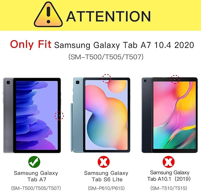 Case for Samsung Galaxy Tab A7 10.4 Inch 2022 2020 (SM-T500/T505/T507) Tablet with Pencil Holder, Multiangle Stand Wallet Design Cover, Purple Marble