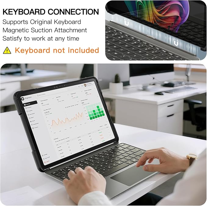 ZenRich Rugged Case for Microsoft Surface Pro 12 (2025) – Heavy Duty Shockproof Protective Case with 360° Rotating Kickstand, Hand & Shoulder Strap, Business Friendly, Type Cover Keyboard Compatible