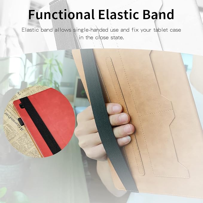 Case for Samsung Galaxy Tab A7 Lite 8.7 inch 2021 Case SM-T220 / T225 Bussiness Premium PU Leather Folio Stand Cover Flip Shell with Card Slot for Galaxy Tab A7 Lite 8.7'' Tablet -Red