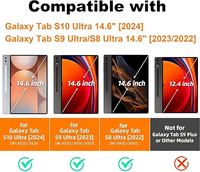 Case for Samsung Galaxy Tab S10 Ultra/Galaxy Tab S9/S8 Ultra 14.6-Inch, Slim PU Leather Stand Cover with Auto Wake/Sleep, Multi-Angle Viewing & Shockproof, Native American