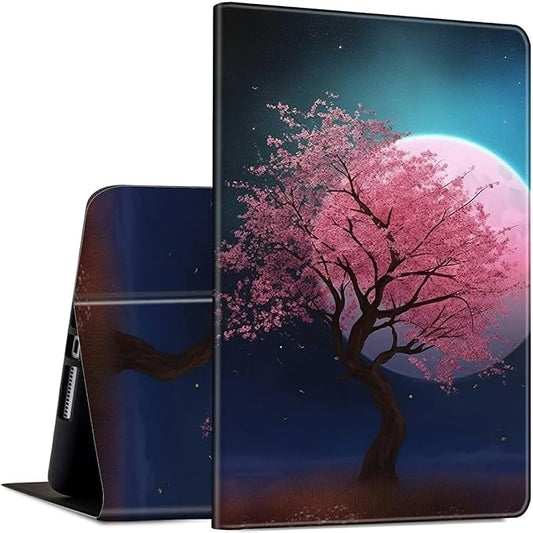 Case for 10.5 Inch Microsoft Surface Go 3 2021/2 2020/Go 2018 PU Leather Slim Lightweight Multiple Angles Stand Smart Cover with Auto Wake/Sleep, Cherry Tree Pink