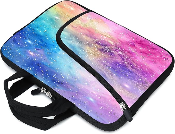 Laptop Sleeve - 11.6-12.2 inches Chromebook, Ultrabook & Tablet Case - Neoprene Handle Sleeve for Men & Women, Two Pockets (Starry Sky)