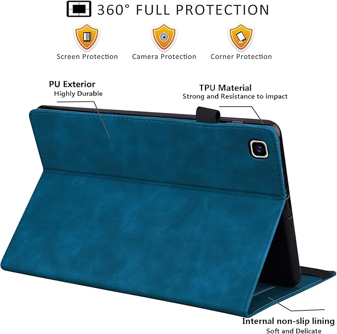 Lenovo Tab M8 Gen 3 2022 / Smart Tab M8 Gen 3 2022 / Lenovo Tab M8 / Tab M8 HD LTE/Smart Tab M8 / Tab M8 FHD Case 8.0 Inch Folio Stand Shell Cover Leather Card Holder Lenovo M8,Peacock Blue