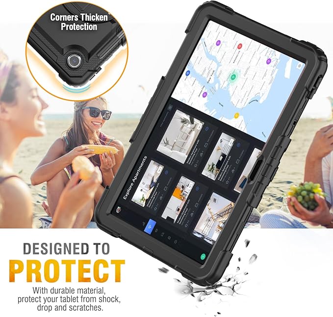 HXCASEAC Case for Lenovo Tab M11/K11 LTE 11’’ with Screen Protector/Pen Holder/Rotating Hand Strap/Stand, Protective M11 Tablet Case (TB-330FU/TB-330XU) Cover 2024, Black