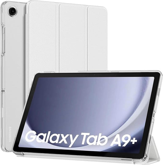 MoKo Case for Galaxy Tab A9+/A9 Plus 11 inch 2023, Slim Stand Protective Smart Cover with Hard PC Translucent Back Shell for Tab A9 Plus Tablet (SM-X210/X216/X218), Auto Wake/Sleep, White