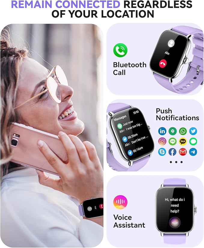 Smart Watch for Women Men- Answer/Make Call, 2025 IP68 Waterproof Fitness Step Sleep Tracker Watch with Monitor Activity Counter Smartwatch for Andriod iPhone iOS Samsung Compatible
