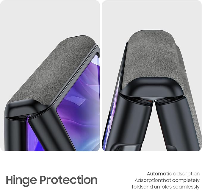 for Motorola razr+ Plus 2024 Case/Razr+ Plus 2025 Case Built-in Screen Protector& Hinge Protection & Ultra Thin PU Leather Matte PC Shockproof Phone Case for Moto Razr+ 2024/Razr+ 2025 (Gray)