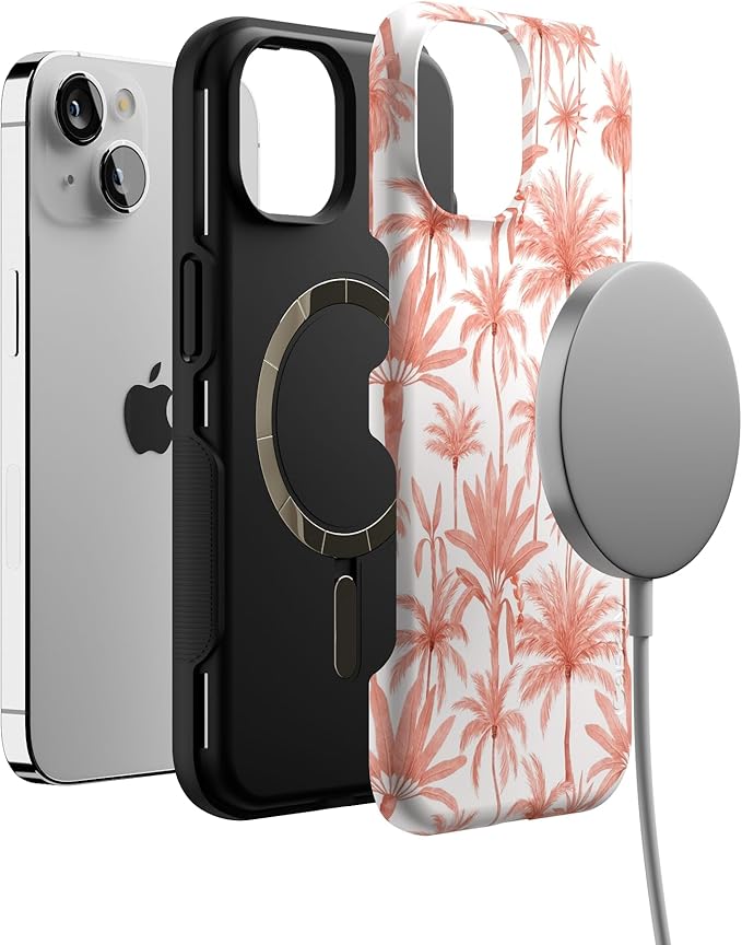Casely iPhone 14 Case | Perfect Paradise | Tropical Palm Tree Floral | Compatible with MagSafe | Bold Protective Design