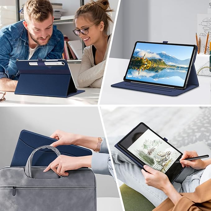 Fintie Case for Samsung Galaxy Tab S10 Lite/ S10 FE/ S9 FE 5G 10.9 Inch/Tab S9 11 Inch with S Pen Holder, Multi-Angle Viewing Protective Cover with Pocket, Auto Sleep/Wake, Dark Blue