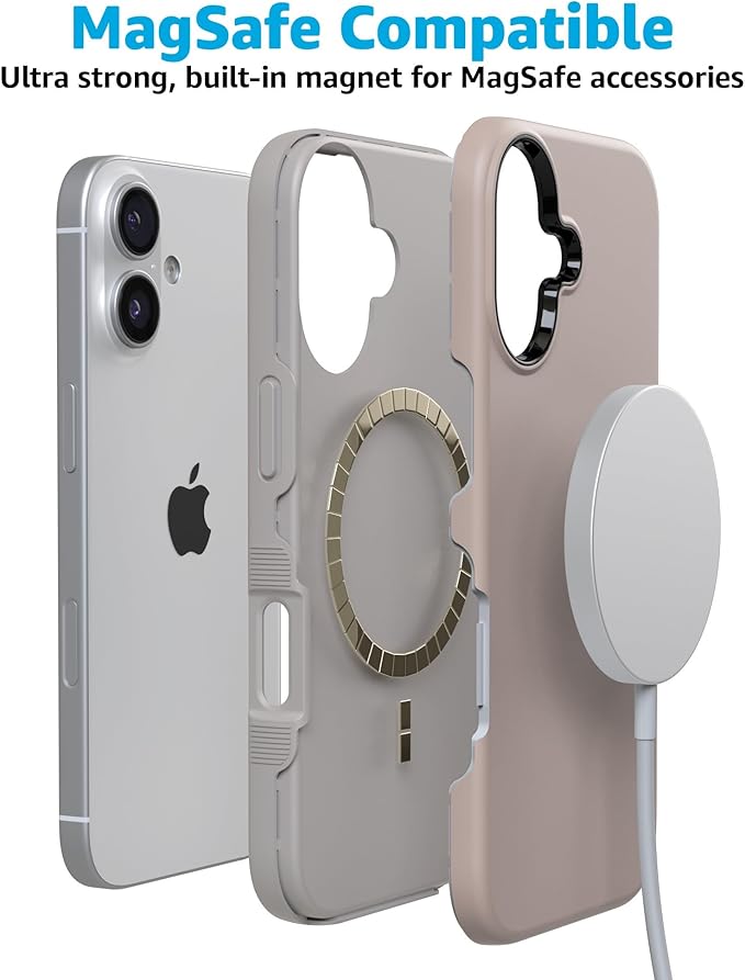 Casely iPhone 17 Case | Taupe on Nude | Compatible with MagSafe | Bold Protective Design