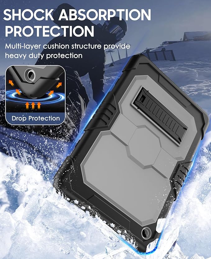 OKP Case for New Samsung Galaxy Tab A9+/ A9 Plus 11 Inch 2023 (SM-X210/X216/X218), Heavy Duty Shockproof Rugged 11" Galaxy A9+ Tablet Protective Cover with Kickstand for Kids Boys Girls, Black+Gary