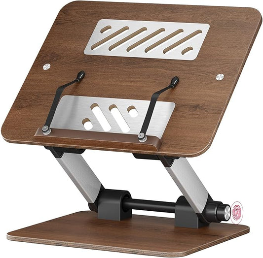 Upgraded Book Stand, Convenient Button Adjustable Book Holder Hands Free, 180° Flexible Lift, Expansion Bracket, Cookbook Stand with Elastic Page Clip, Display Stand for Recipes, Tablets and Laptops