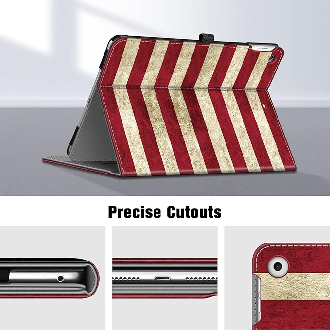 Fintie Case for iPad 9th / 8th / 7th Generation (2021/2020/2019) 10.2 Inch - [Corner Protection] Multi-Angle Viewing Stand Cover with Pocket & Pencil Holder, Auto Sleep Wake, US Flag