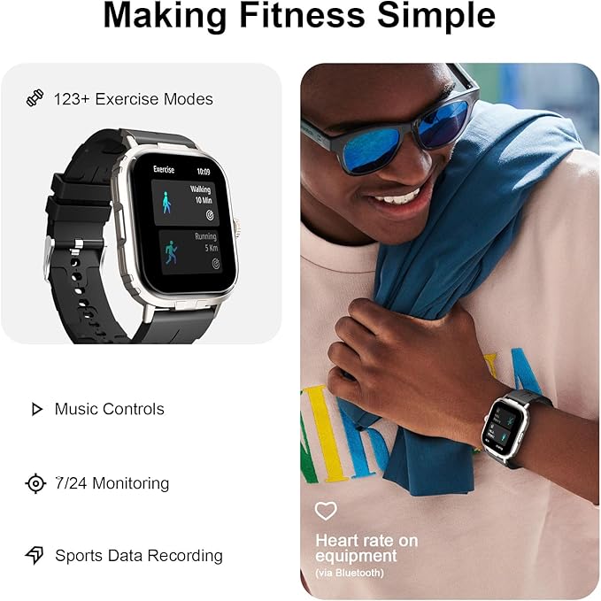 Fila Smart Watch, 2.01" Smartwatch for Men Women (Answer/Make Call), Fitness Tracker with 100+ Sport Modes, IP67 Waterproof, Heart Rate/Sleep Monitor, Pedometer, Activity Tracker for Android iOS